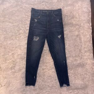 American Eagle Outfitters Blue Skinny Jeans Distressed